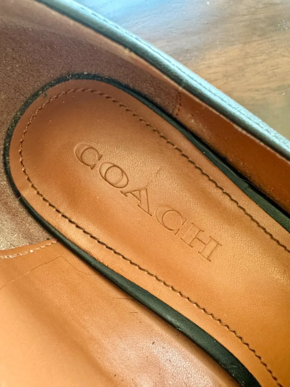 COACH Nea Block Heel Leather Horsebit Loafer